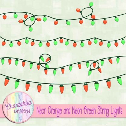Free neon orange and neon green string lights
