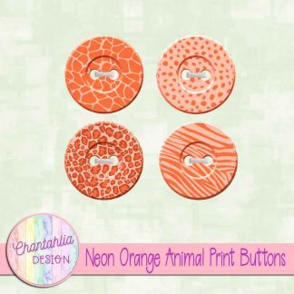 Free neon orange animal print buttons