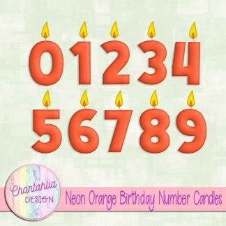 Free neon orange birthday number candles