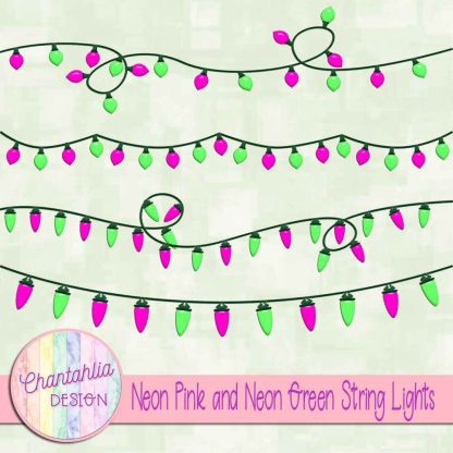 Free neon pink and neon green string lights