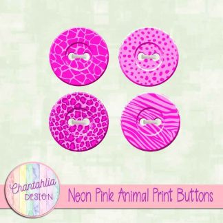 Free neon pink animal print buttons