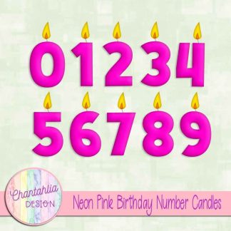 Free neon pink birthday number candles