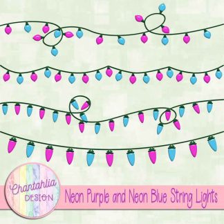 Free neon purple and neon blue string lights