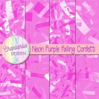 Free neon purple falling confetti digital papers