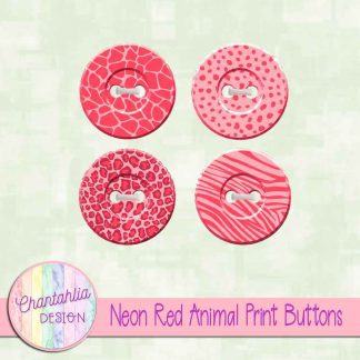 Free neon red animal print buttons