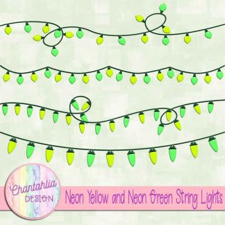 Free neon yellow and neon green string lights