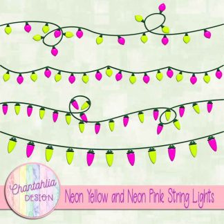 Free neon yellow and neon pink string lights