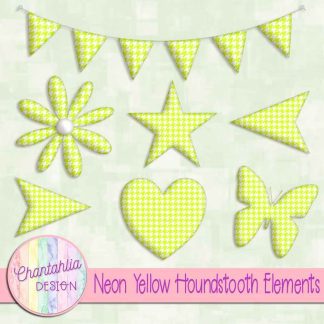 Free neon yellow houndstooth design elements