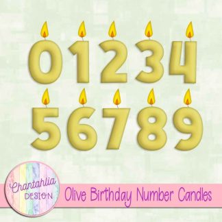 Free olive birthday number candles