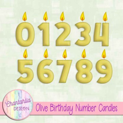 Free olive birthday number candles