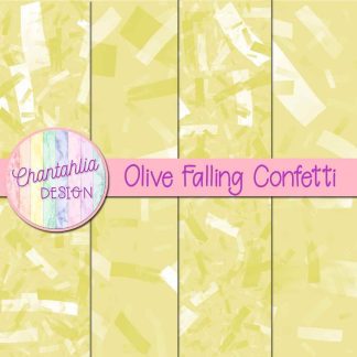 Free olive falling confetti digital papers