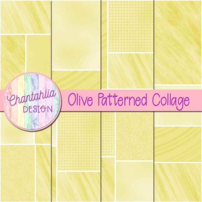 Free olive patterned collage digital papers