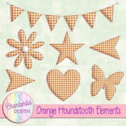 Free orange houndstooth design elements