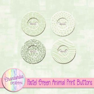 Free pastel green animal print buttons