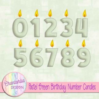 Free pastel green birthday number candles