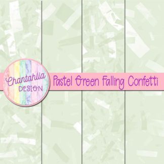 Free pastel green falling confetti digital papers