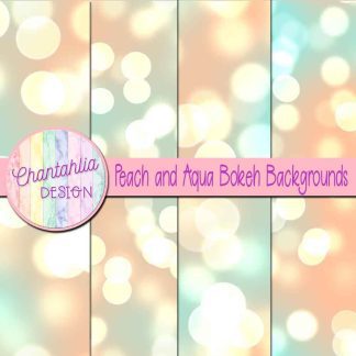 Free peach and aqua bokeh backgrounds