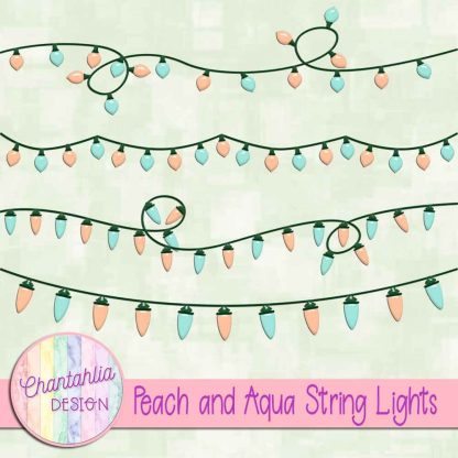 Free peach and aqua string lights