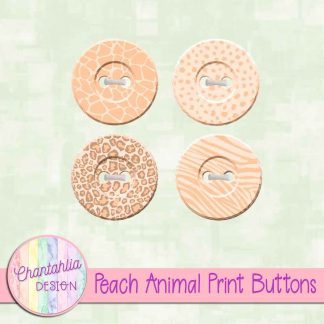 Free peach animal print buttons
