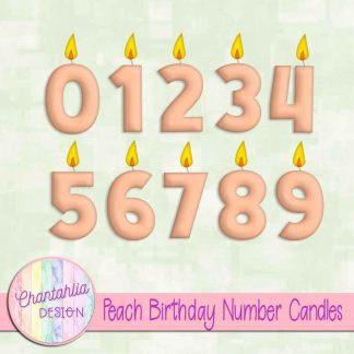 Free peach birthday number candles