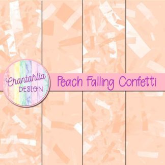 Free peach falling confetti digital papers