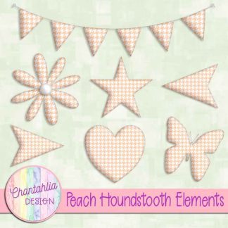 Free peach houndstooth design elements