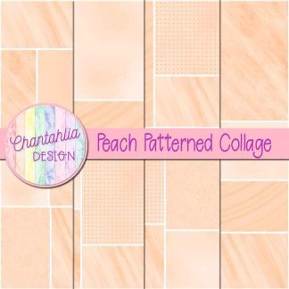 Free peach patterned collage digital papers