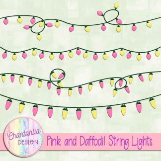 Free pink and daffodil string lights