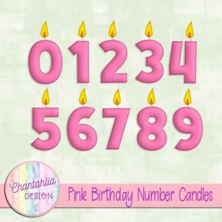 Free pink birthday number candles