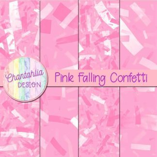 Free pink falling confetti digital papers