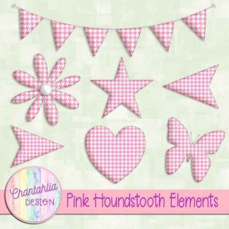 Free pink houndstooth design elements