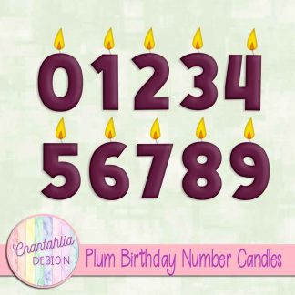 Free plum birthday number candles