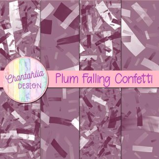 Free plum falling confetti digital papers