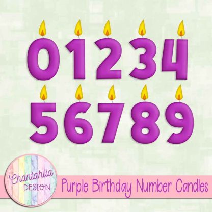 Free purple birthday number candles