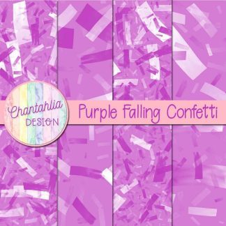 Free purple falling confetti digital papers