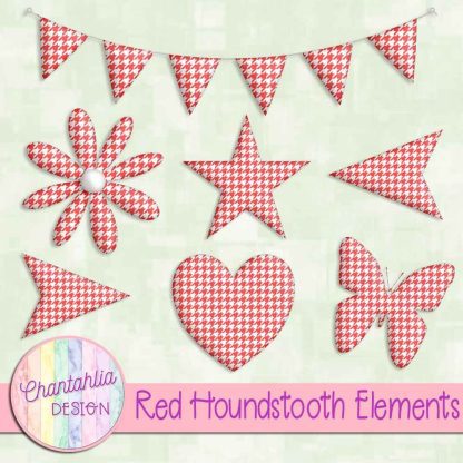 Free red houndstooth design elements