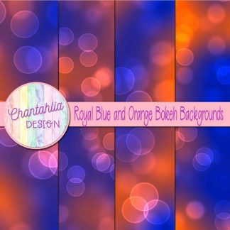 Free royal blue and orange bokeh backgrounds