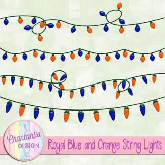 Free royal blue and orange string lights