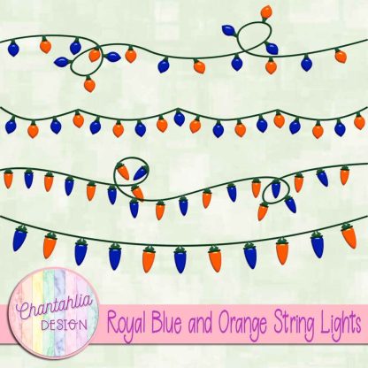 Free royal blue and orange string lights