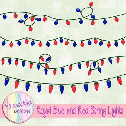 Free royal blue and red string lights