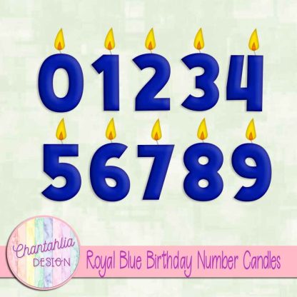 Free royal blue birthday number candles