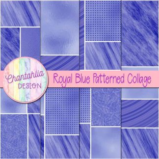 Free royal blue patterned collage digital papers