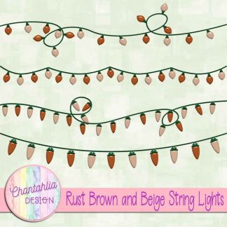 Free rust brown and beige string lights