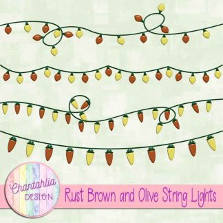 Free rust brown and olive string lights