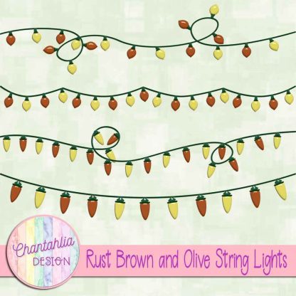 Free rust brown and olive string lights