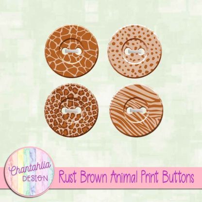 Free rust brown animal print buttons