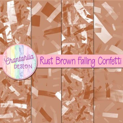 Free rust brown falling confetti digital papers