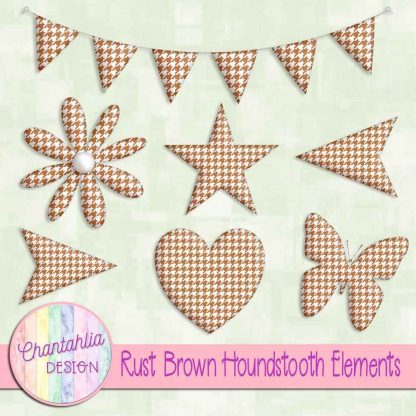 Free rust brown houndstooth design elements