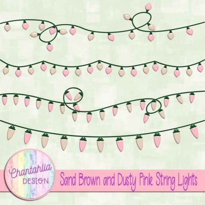 Free sand brown and dusty pink string lights