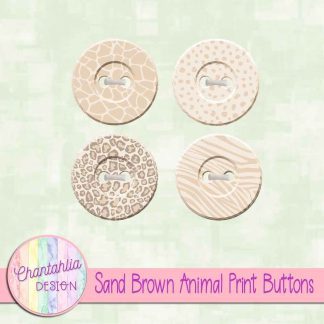 Free sand brown animal print buttons